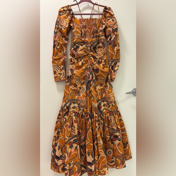 A.L.C Paisley Print Cotton Long Dress Size 2 - Picture 6 of 14